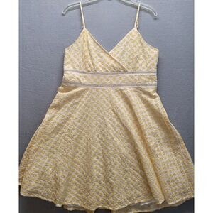 Trixxi Baby Doll Dress Womens Size XL Yellow Sunflower Fit & Flare Sun Dress
